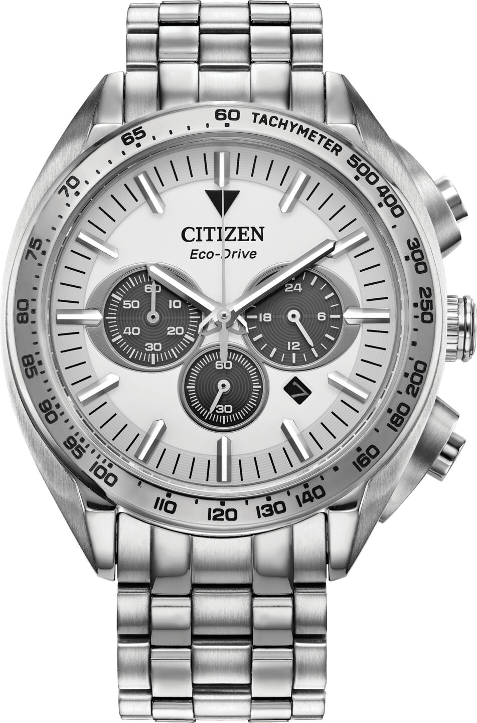 Citizen Eco-Drive Men's Chronograph Sport Luxury Stainless Steel Bracelet Watch 43mm - Silver-tone