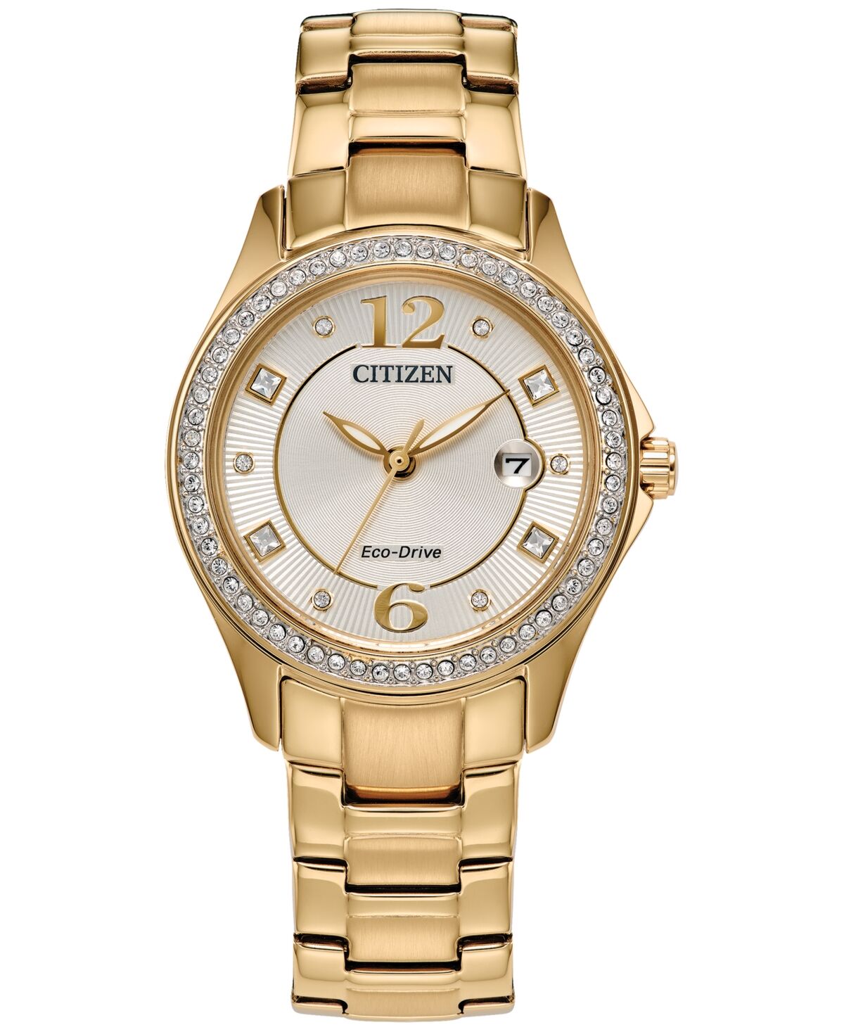 Citizen Eco-Drive Women's Crystal Gold-Tone Stainless Steel Bracelet Watch 30mm - Gold-tone