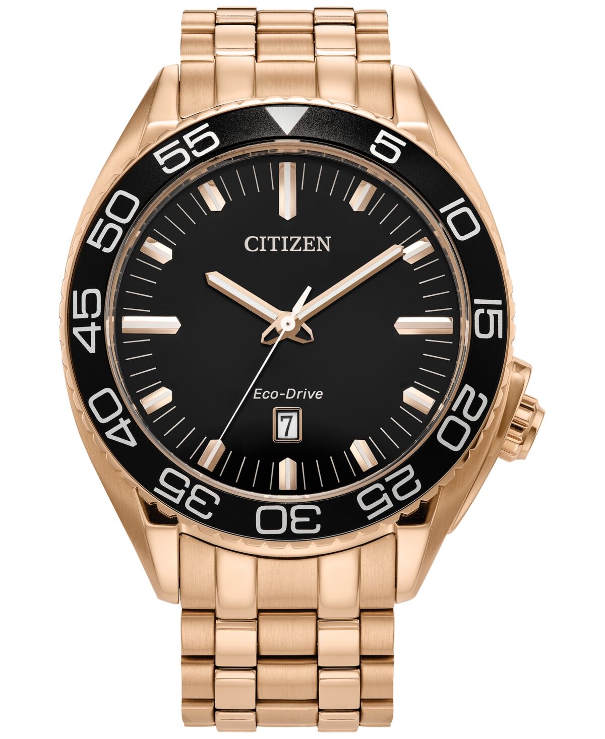 Citizen Eco-Drive Men's Sport Luxury Rose Gold-Tone Stainless Steel Bracelet Watch 42mm - Rose Gold-tone