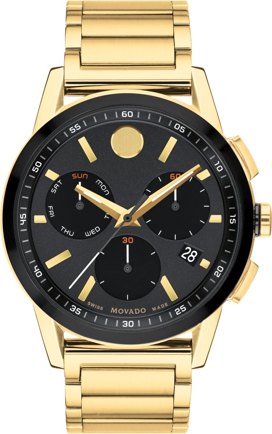 Movado Men's Museum Sport Swiss Quartz Chronograph Gold-Tone Pvd Watch 43mm - Gold-Tone