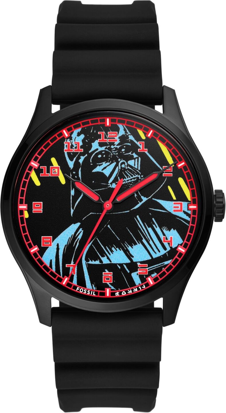 Fossil Unisex Special Edition Star Wars Darth Vader Three-Hand Black Silicone Watch, 42mm - Black