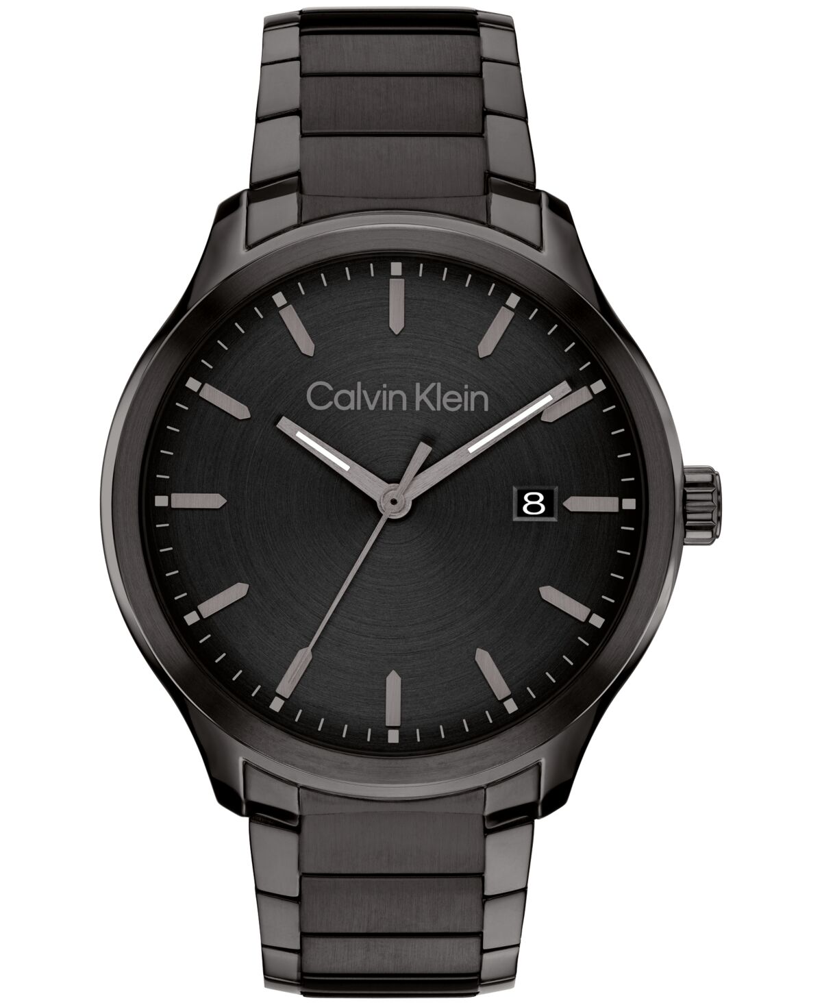 Calvin Klein Men's 3H Quartz Black Stainless Steel Bracelet Watch 43mm - Black