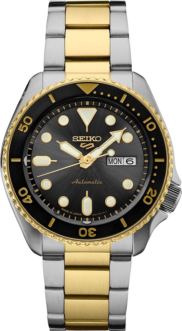 Seiko Men's Automatic 5 Sports Two-Tone Stainless Steel Bracelet Watch 43mm - Gray