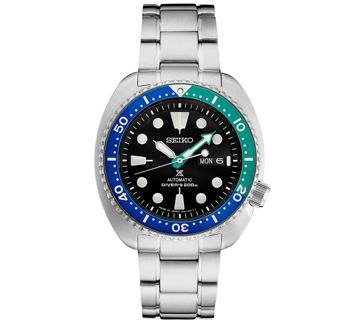 Seiko Men's Automatic Prospex Divers Tropical Lagoon Stainless Steel Bracelet Watch 45mm - Black