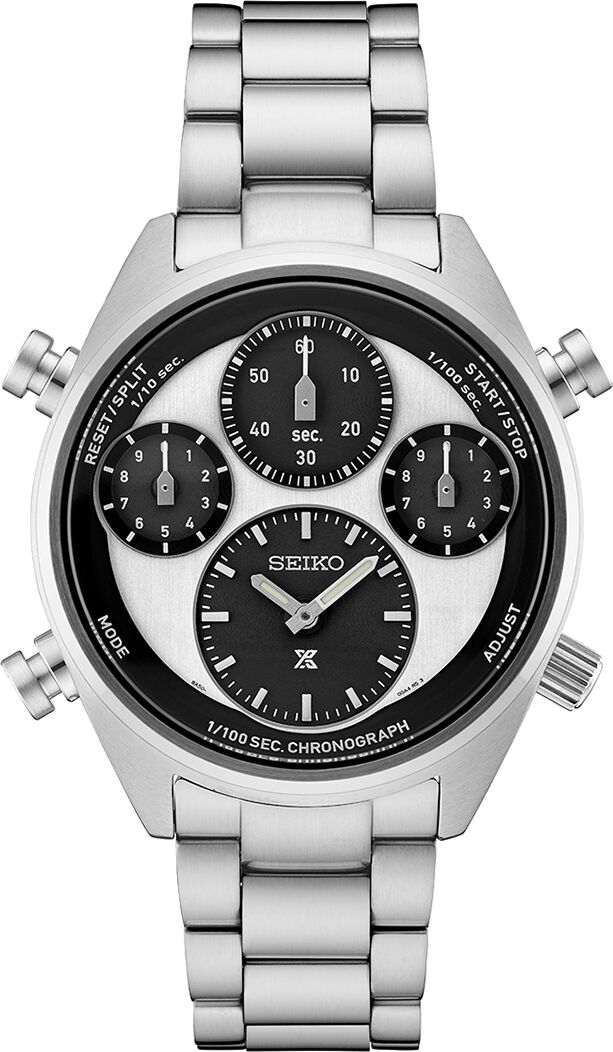 Seiko Men's Chronograph Prospex Speedtimer Stainless Steel Bracelet Watch 44mm - White