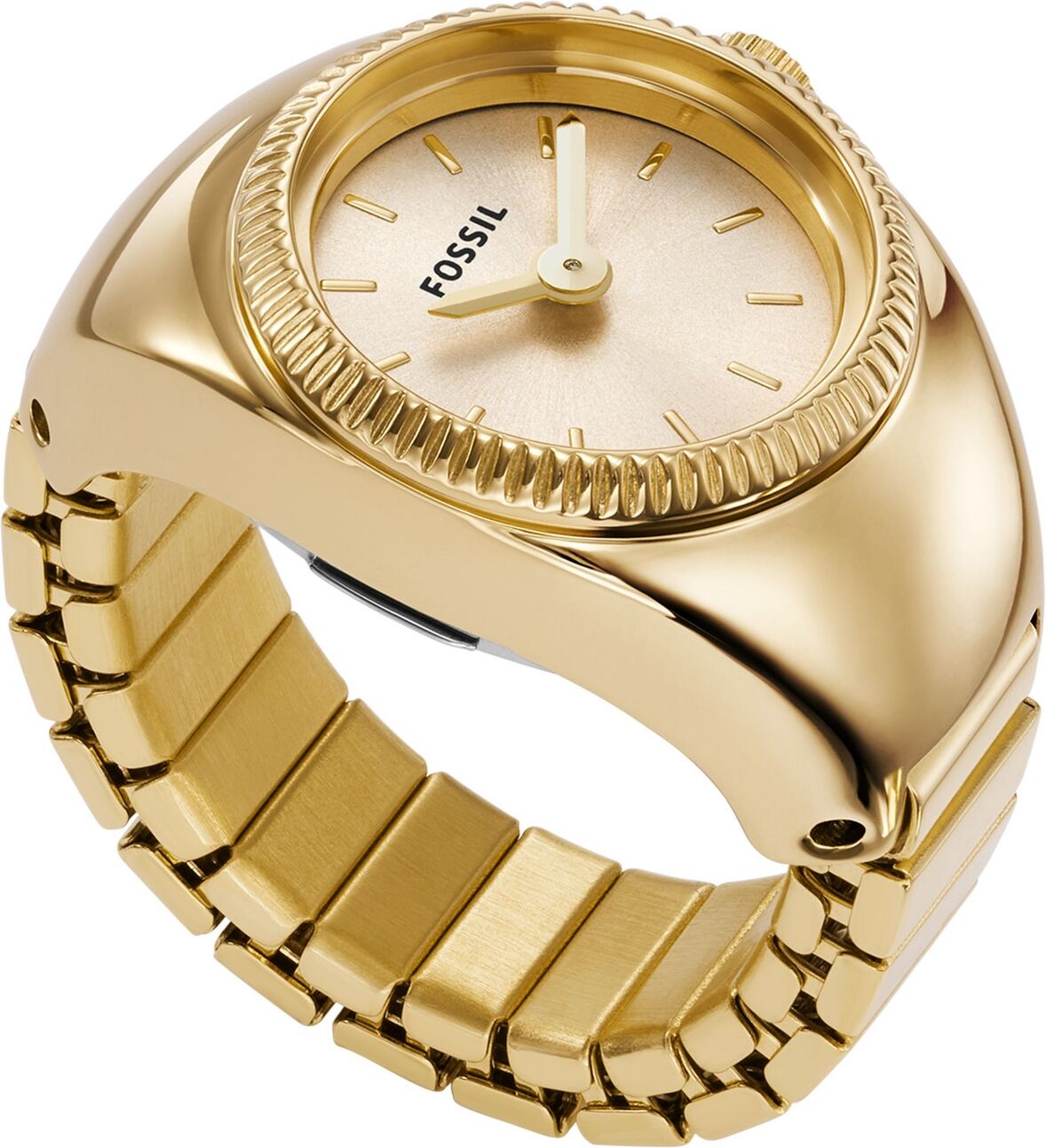 Fossil Women's Ring Watch Two-Hand Gold-Tone Stainless Steel Bracelet Watch, 15mm - Gold-Tone