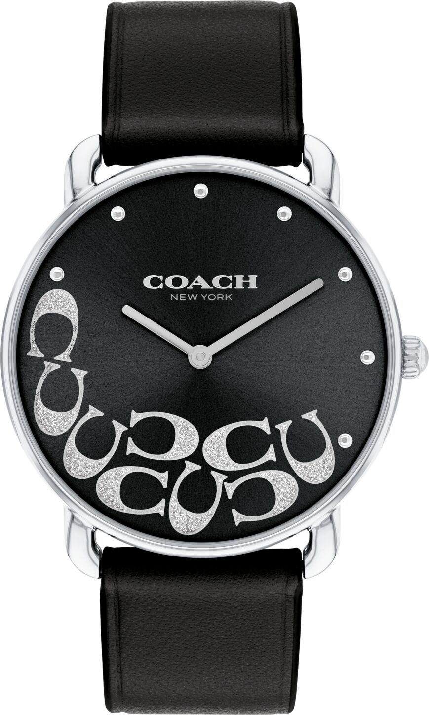 Coach Women's Elliot Black Leather Watch 36mm - Black