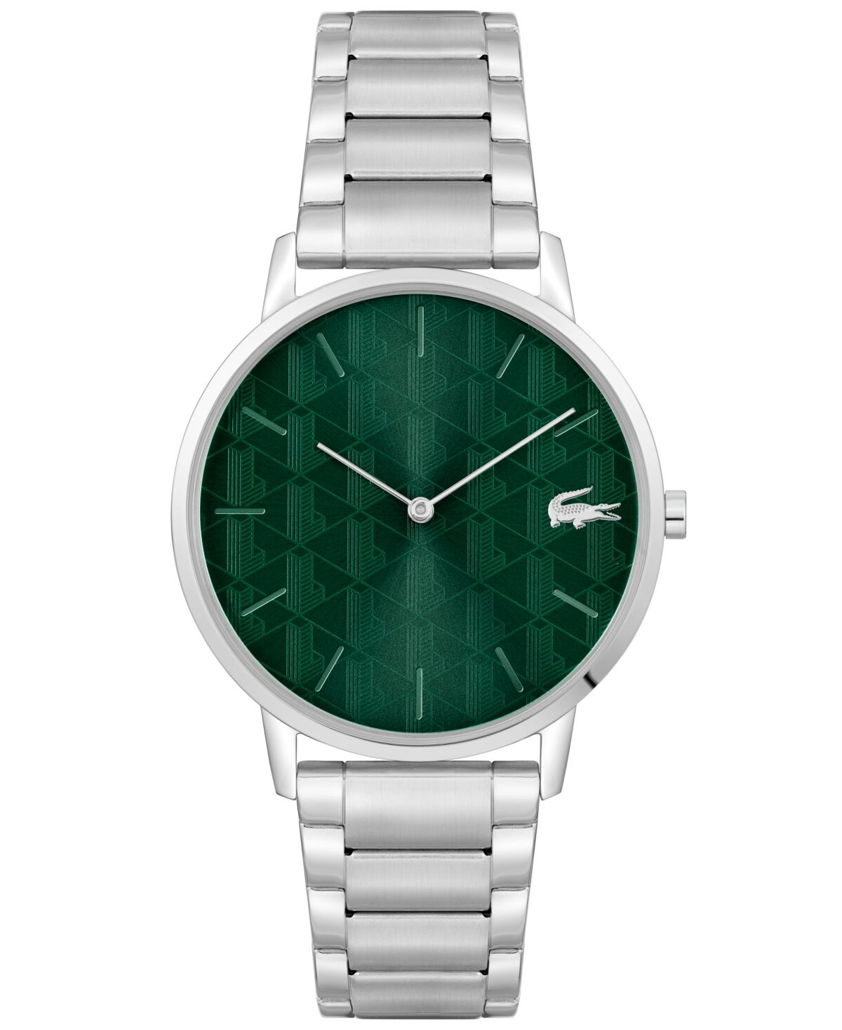 Lacoste Men's Crocorigin Quartz Silver-Tone Stainless Steel Bracelet Watch 40mm - Silver