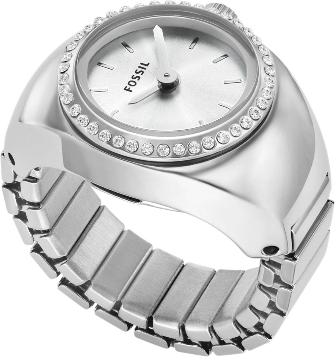 Fossil Women's Watch Ring Two-Hand Silver-Tone Stainless Steel 15mm - Silver-Tone