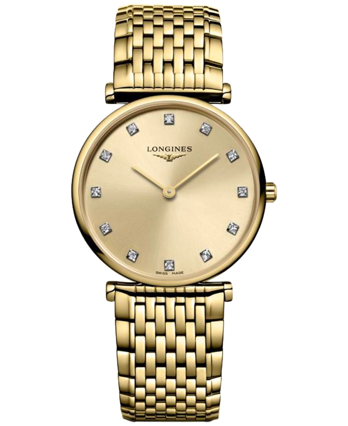 Longines Women's Swiss La Grande Classique de Longines Diamond (1/10 ct. t.w.) Gold Pvd Bracelet Watch 29mm