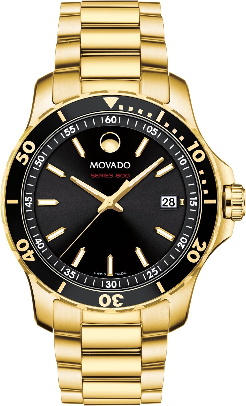 Movado Men's Swiss Series 800 Gold-Tone Pvd Stainless Steel Bracelet Diver Watch 40mm - Gold