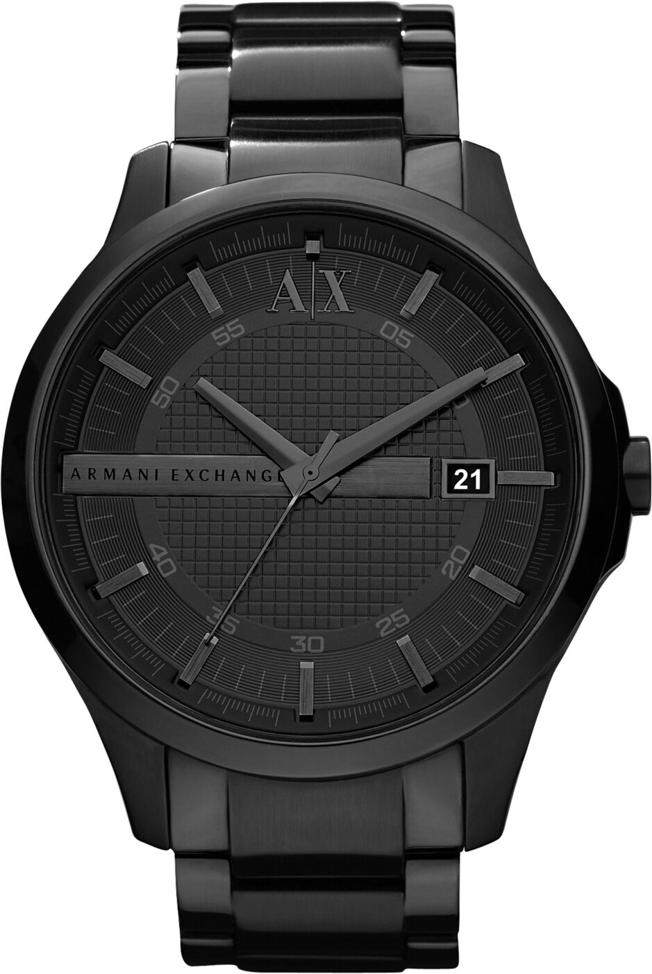 A|x Armani Exchange A X Armani Exchange Watch, Men's Black Ion Plated Stainless Steel Bracelet 46mm AX2104 - Black