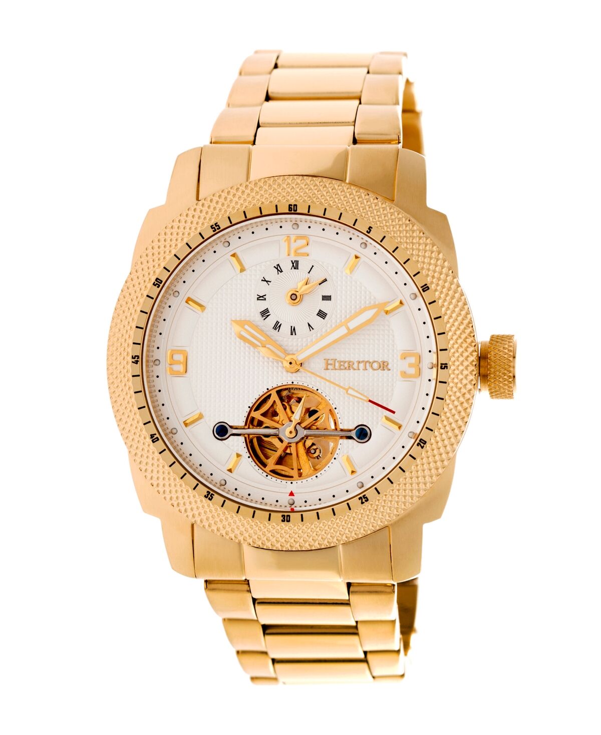 Heritor Automatic Helmsley Gold & White Stainless Steel Watches 45mm - Gold