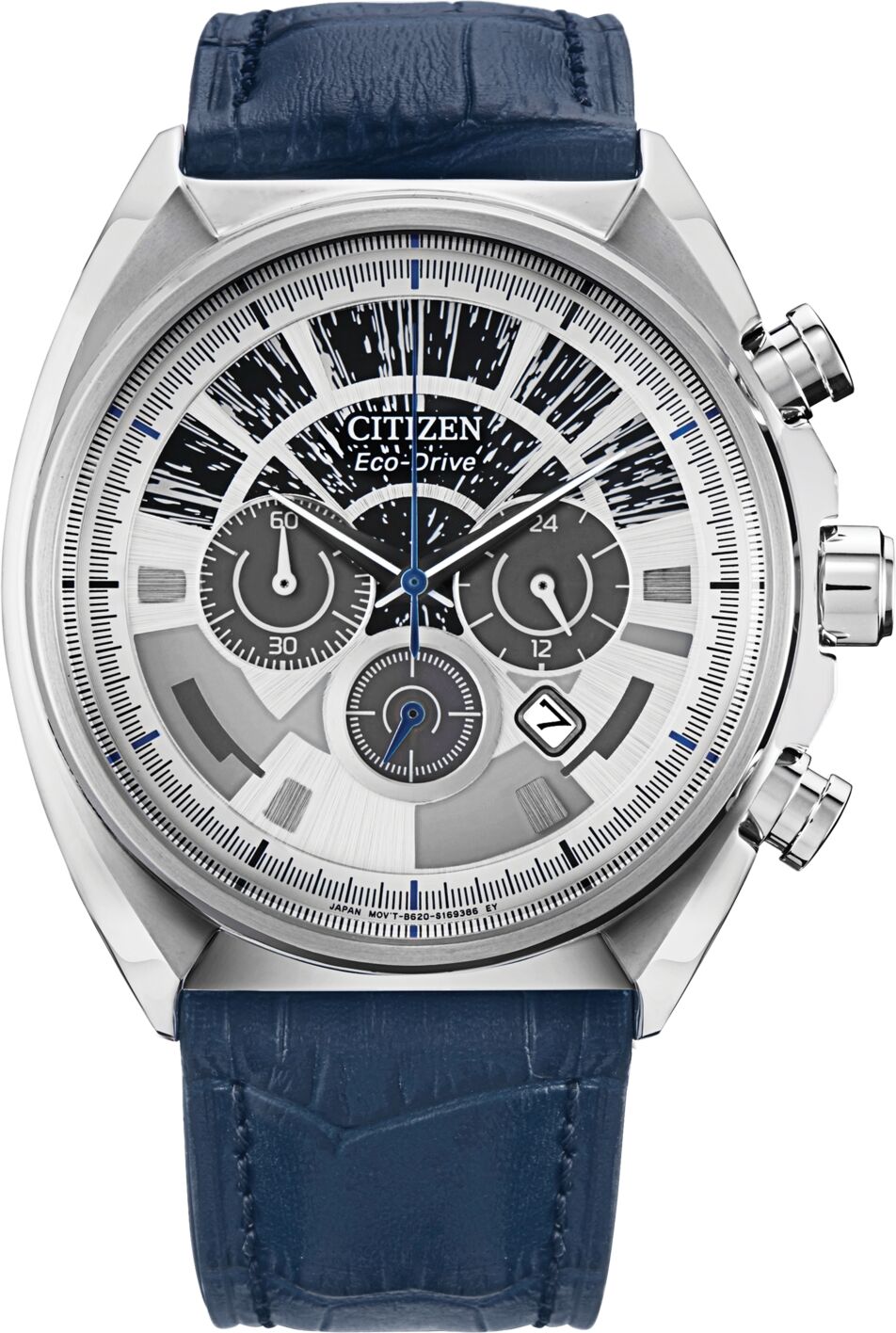 Citizen Star Wars by Citizen Millennium Falcon Blue Leather Strap Watch 44mm - Silver-tone Ss Case With Silver-tone Dia