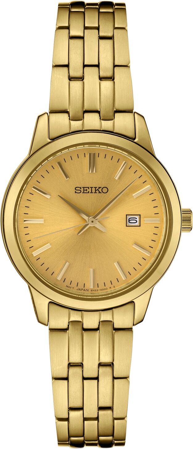 Seiko Women's Essential Gold-Tone Stainless Steel Bracelet Watch 30mm - Champagne