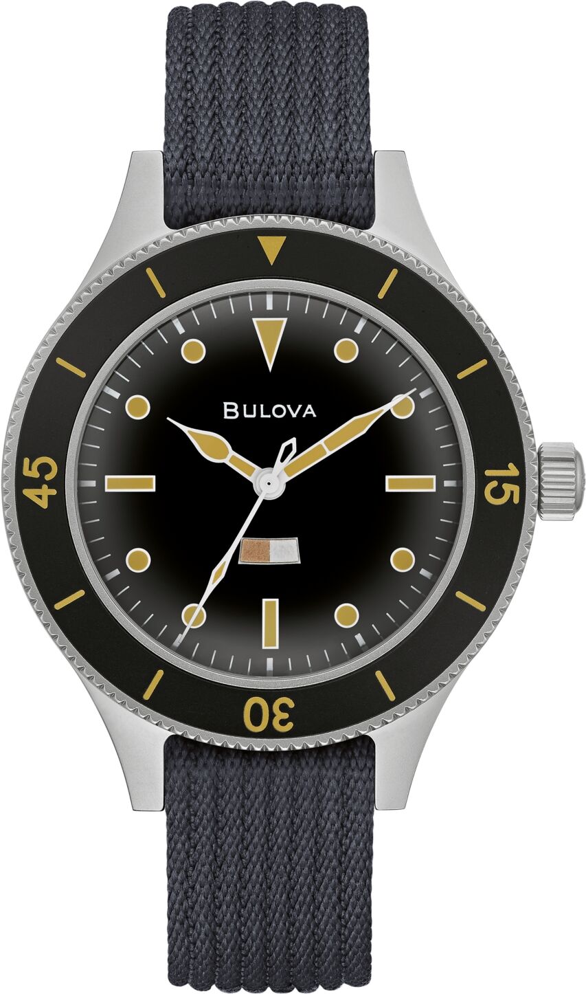 Bulova Men's Automatic Mil-ships-w-2181 Navy Nylon Strap Watch 41mm - Limited Edition - Gray