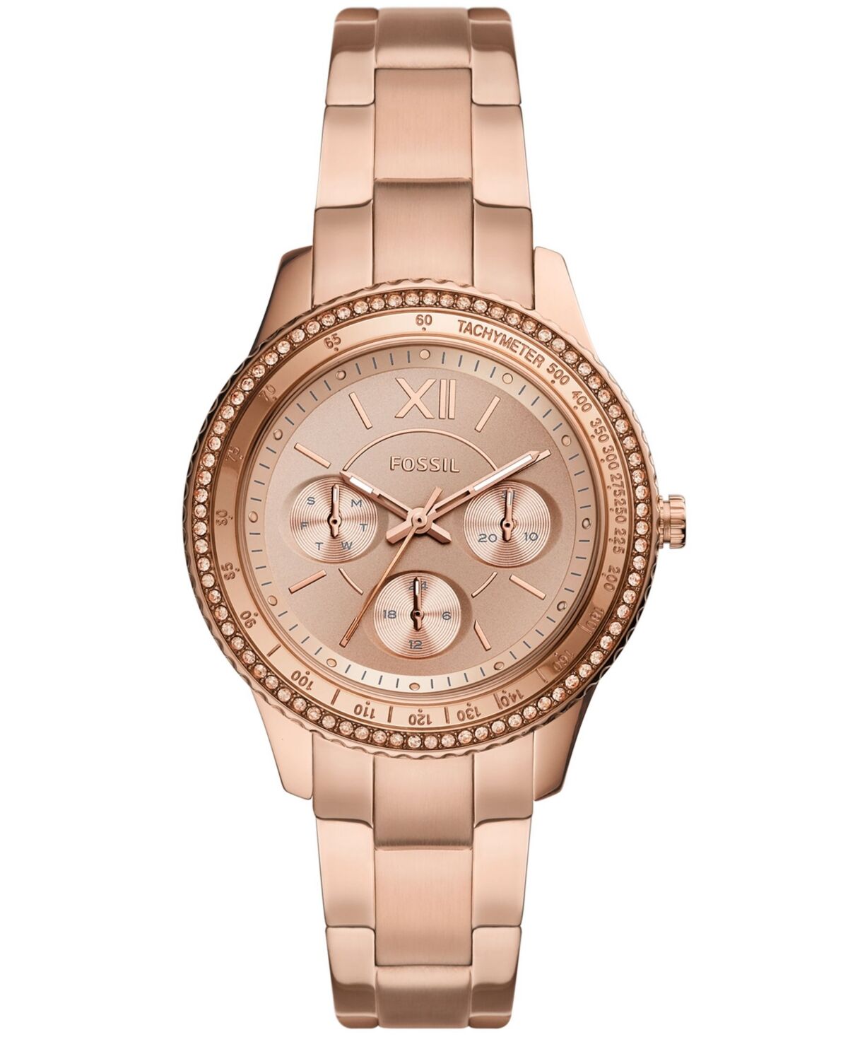 Fossil Women's Sport Multifunction Rose Gold Tone Stainless Steel Bracelet Watch 37mm - Rose Gold Tone