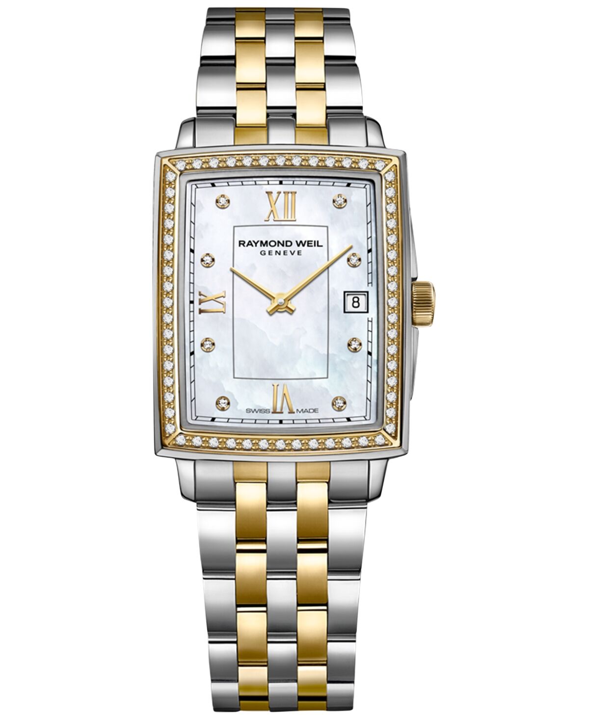 Raymond Weil Women's Swiss Toccata Diamond (1/5 ct. t.w.) Two-Tone Stainless Steel Bracelet Watch 23x35mm - White