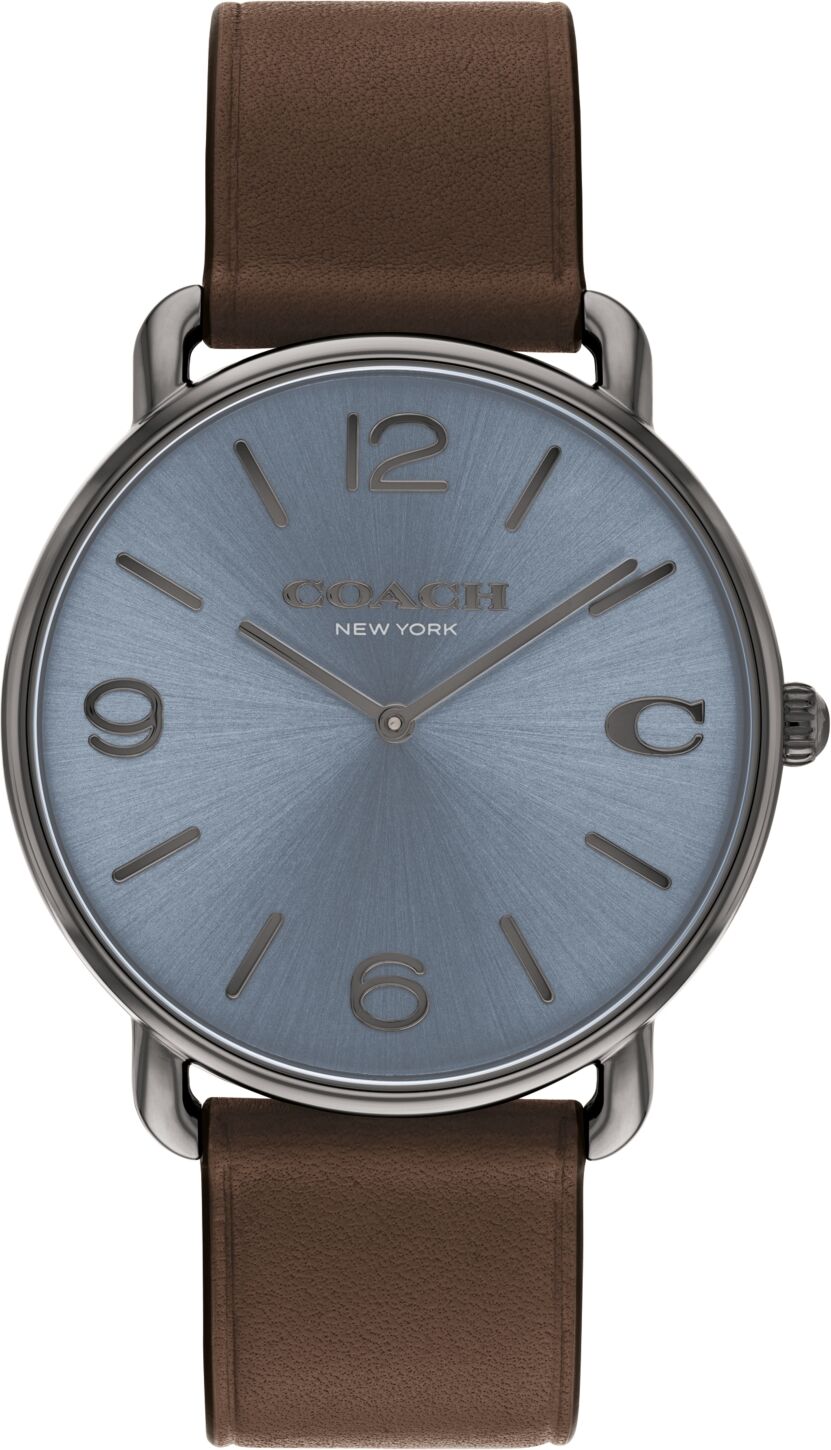 Coach Unisex Elliot Dark Brown Leather Strap Watch, 40mm - Dark Brown