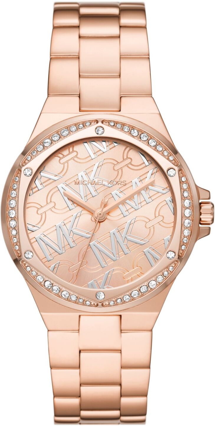 Michael Kors Women's Lennox Quartz Three-Hand Rose Gold-Tone Stainless Steel Watch 37mm - Rose Gold-Tone