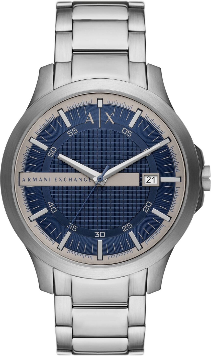 A|x Armani Exchange A X Armani Exchange Men's Quartz Three Hand Date Silver-Tone Stainless Steel Watch 46mm - Silver