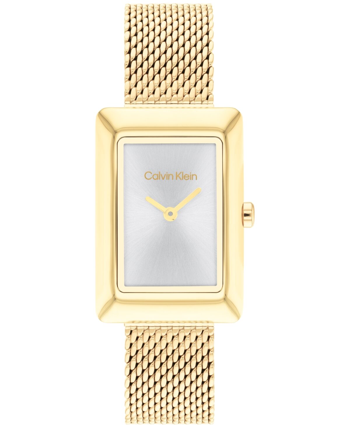 Calvin Klein Women's Two Hand Gold-Tone Stainless Steel Mesh Bracelet Watch 22.5mm - Gold