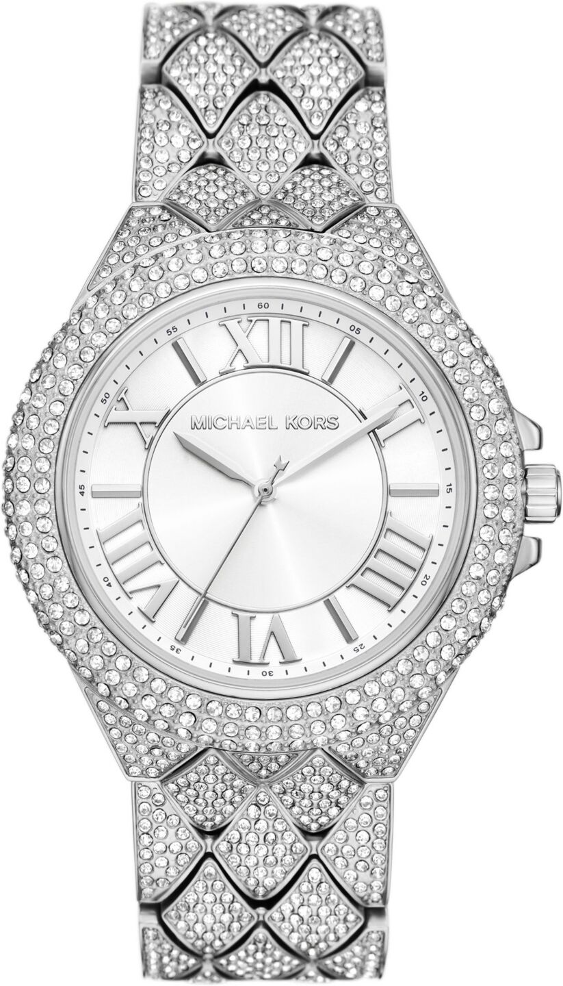 Michael Kors Women's Camille Three-Hand Silver-Tone Stainless Steel Watch 43mm - Silver-Tone