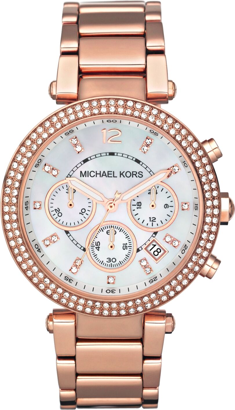 Michael Kors Women's Chronograph Parker Rose Gold-Tone Stainless Steel Bracelet Watch 39mm MK5491