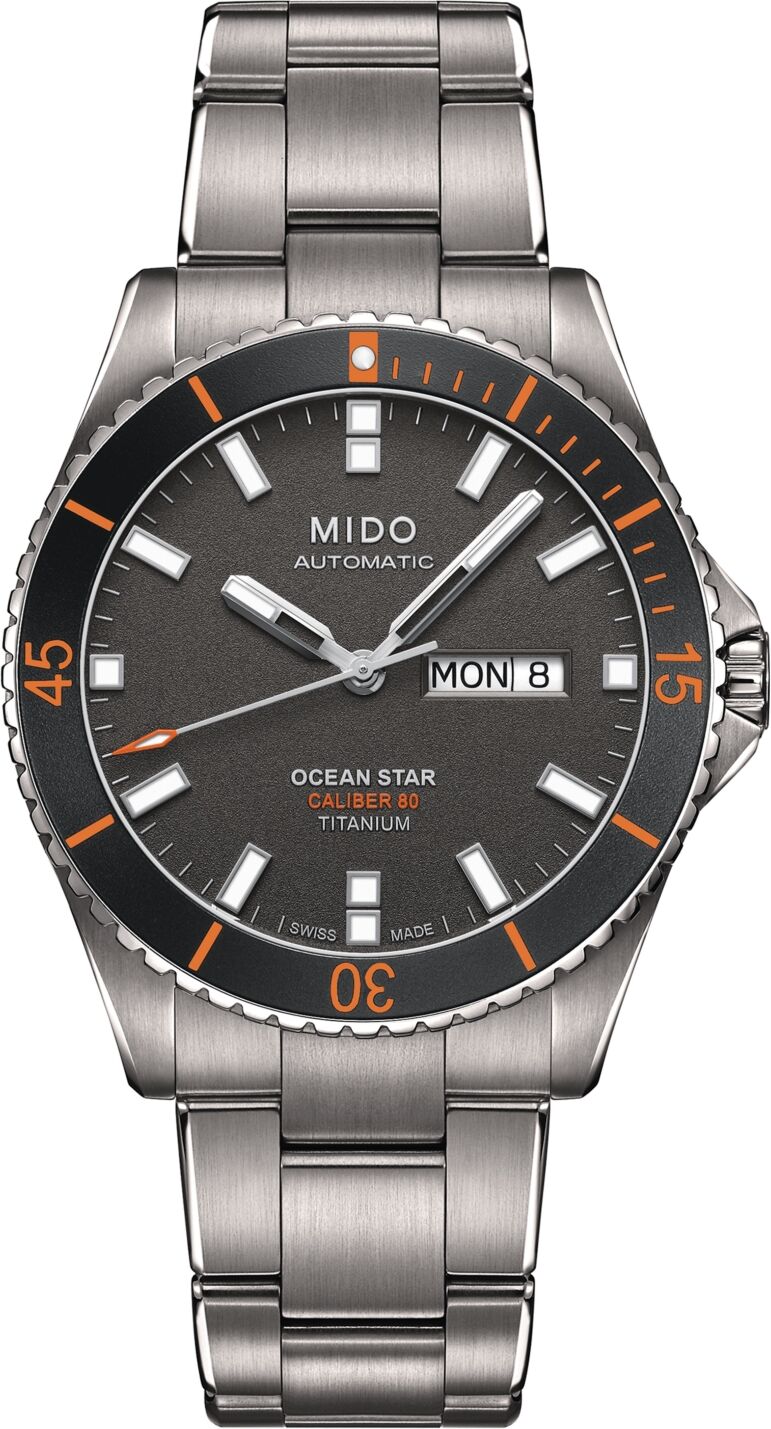 Mido Men's Swiss Automatic Ocean Star Captain V Titanium Bracelet Watch 42.5mm