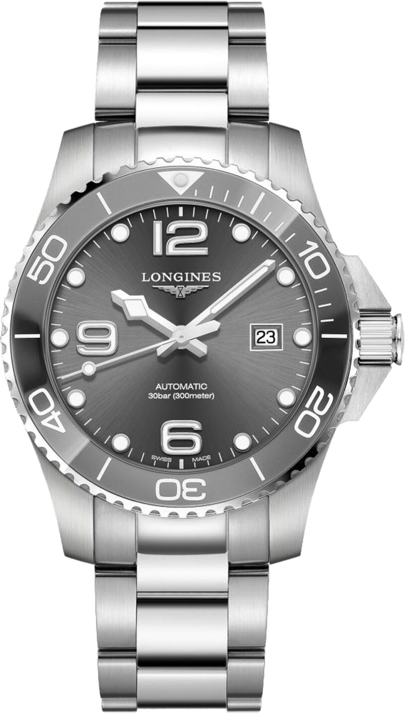 Longines Men's Swiss Automatic HydroConquest Stainless Steel and Ceramic Bracelet Watch 43mm