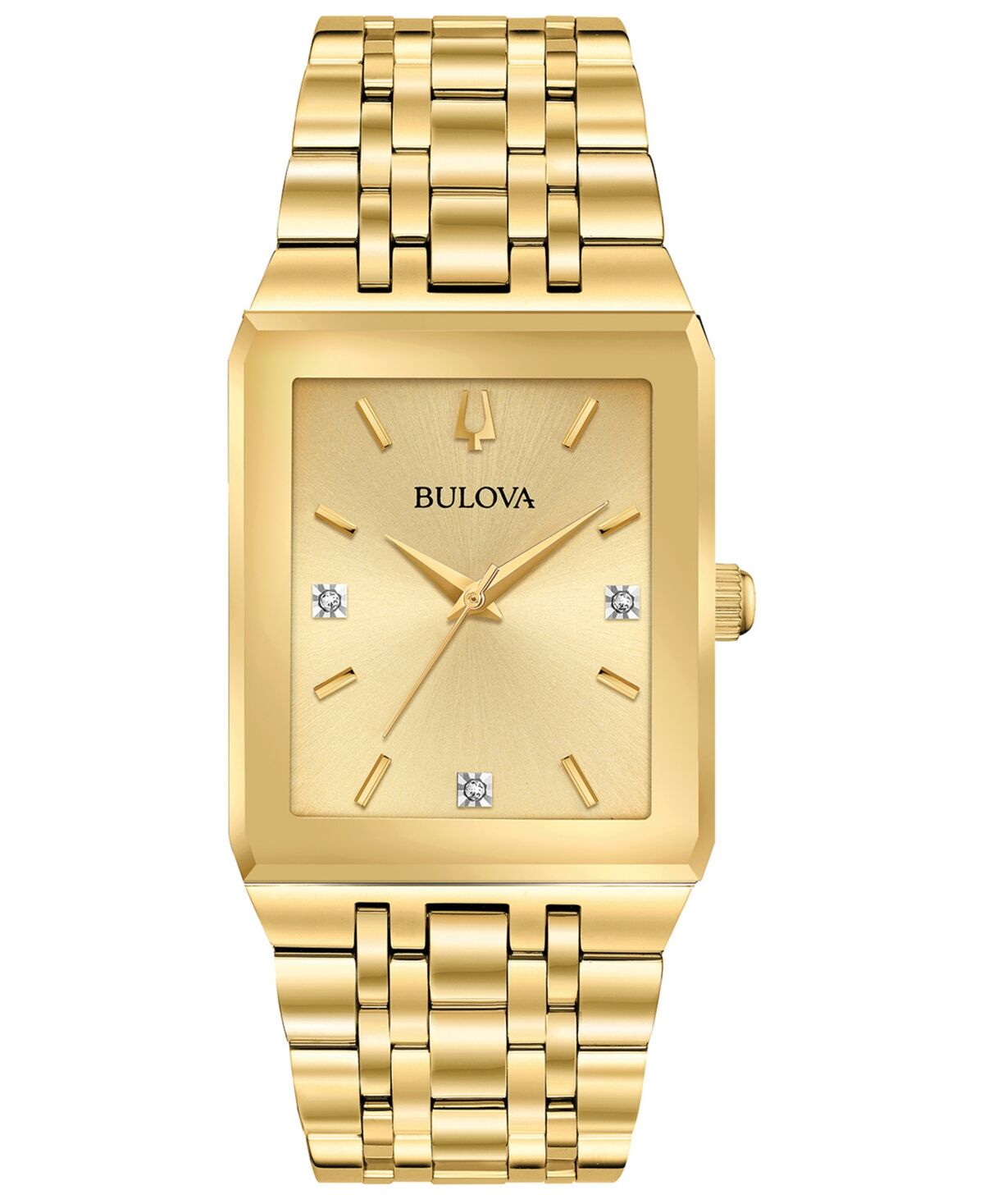 Bulova Men's Futuro Diamond-Accent Gold-Tone Stainless Steel Bracelet Watch 30x45mm