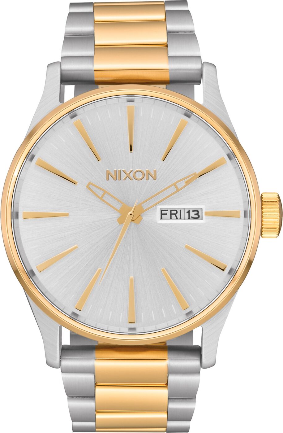 Nixon Men's Sentry Stainless Steel Bracelet Watch 42mm - Silver Gold