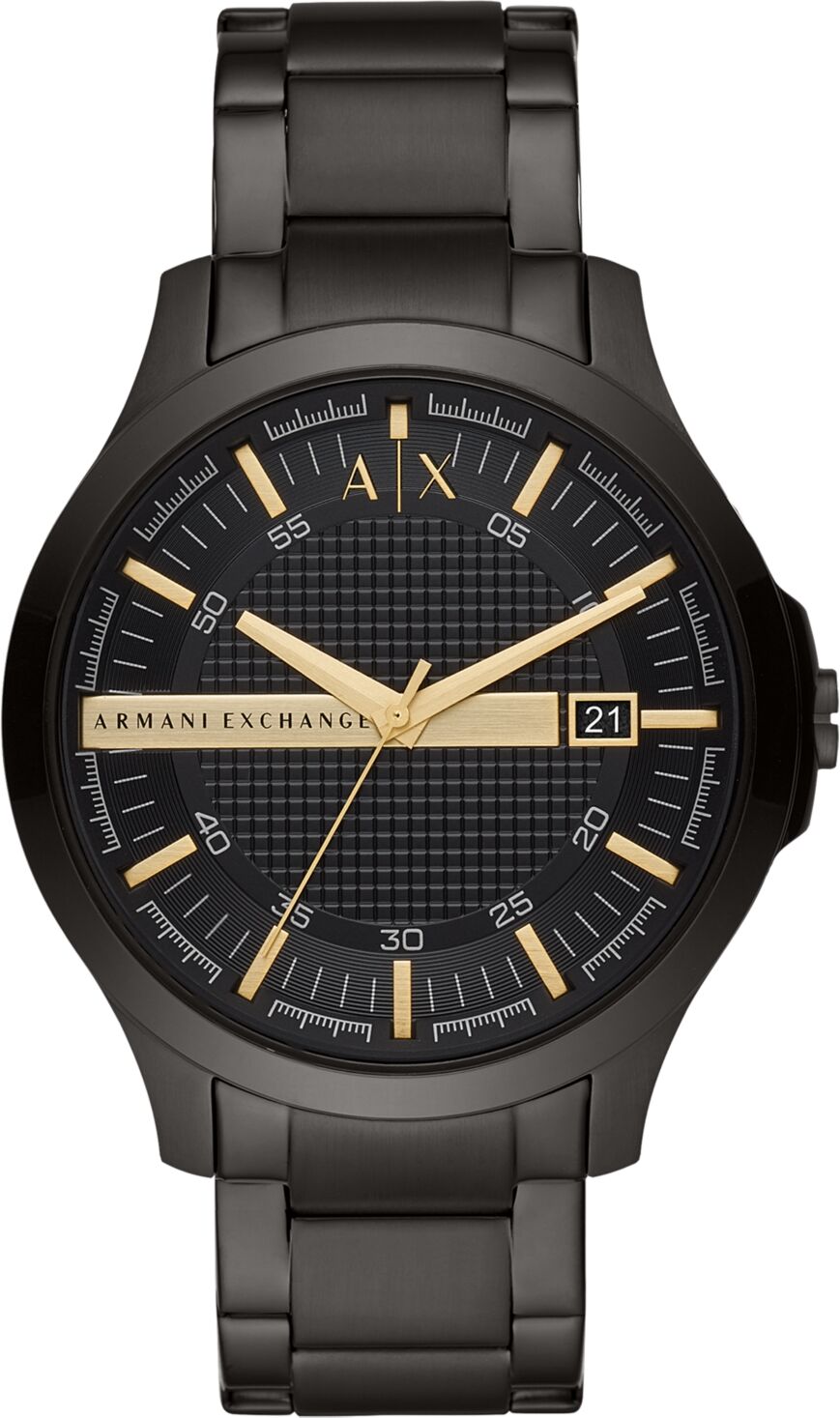 A|x Armani Exchange Men's Black Stainless Steel Bracelet Watch 46mm - Black