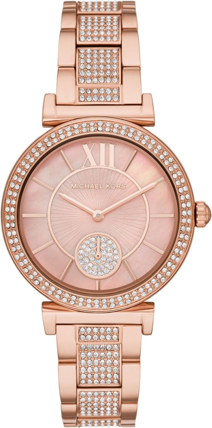 Michael Kors Women's Abbey Rose Gold-Tone Stainless Steel Bracelet Watch 36mm - Rose Gold