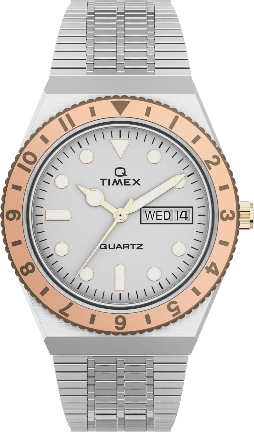 Timex Women's Q Silver-Tone Stainless Steel Bracelet Watch 36mm - Silver-Tone