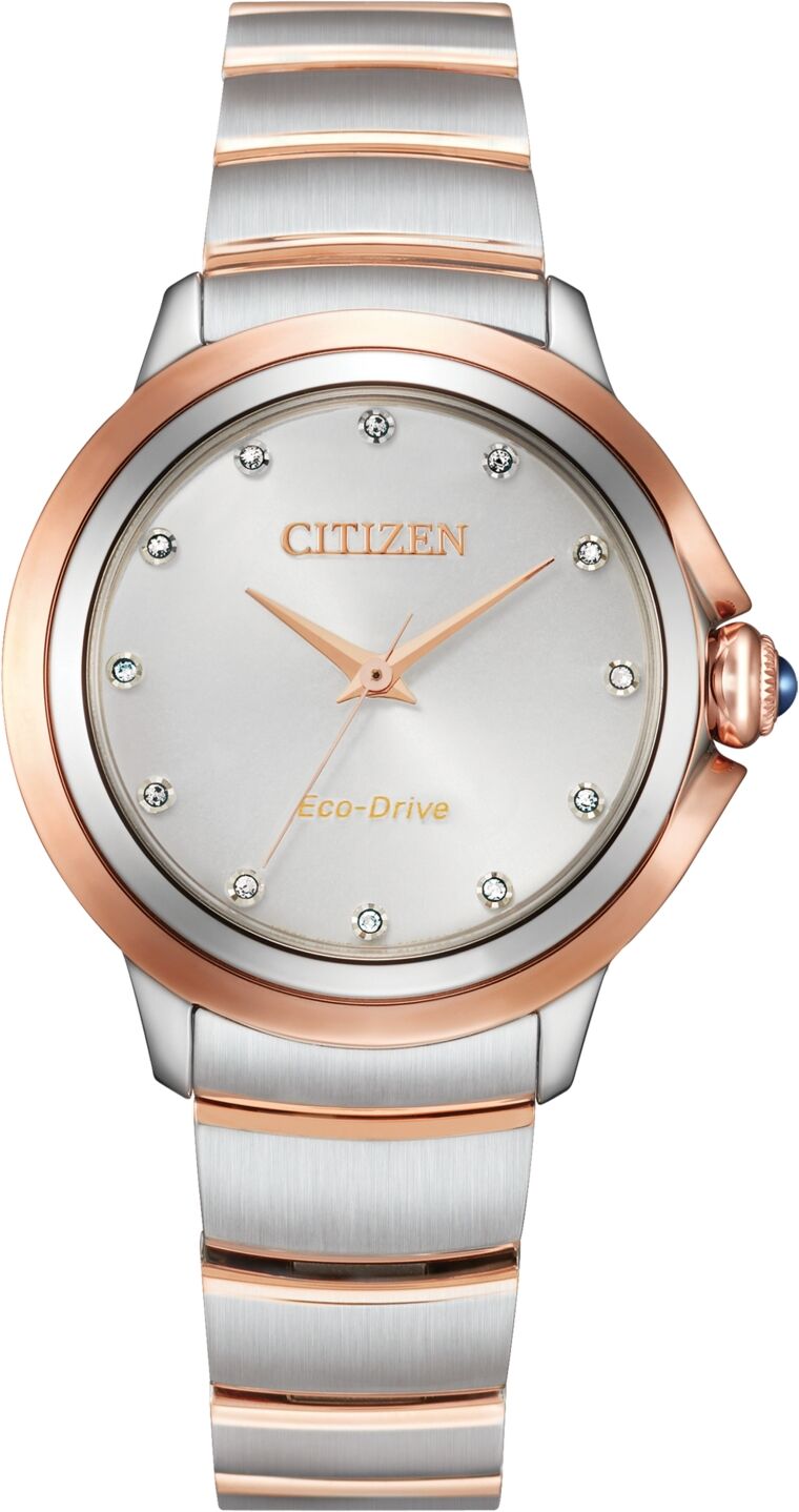 Citizen Eco-Drive Women's Ceci Diamond Accent Two-Tone Stainless Steel Bracelet Watch 32mm - Two-tone