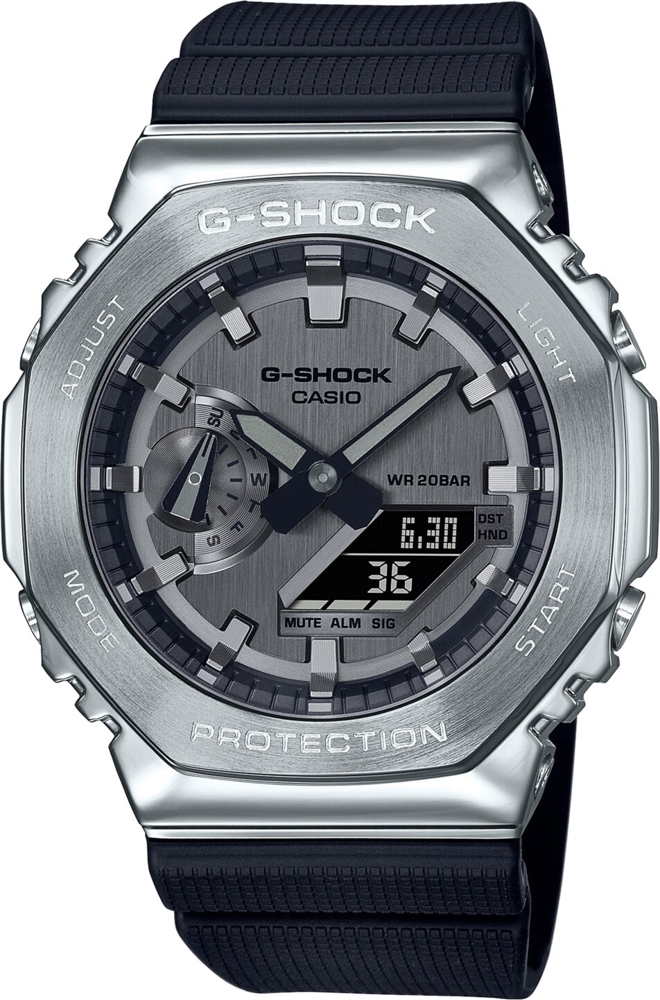 G-Shock Men's Black & Silver-Tone Strap Watch 45.2mm - Black