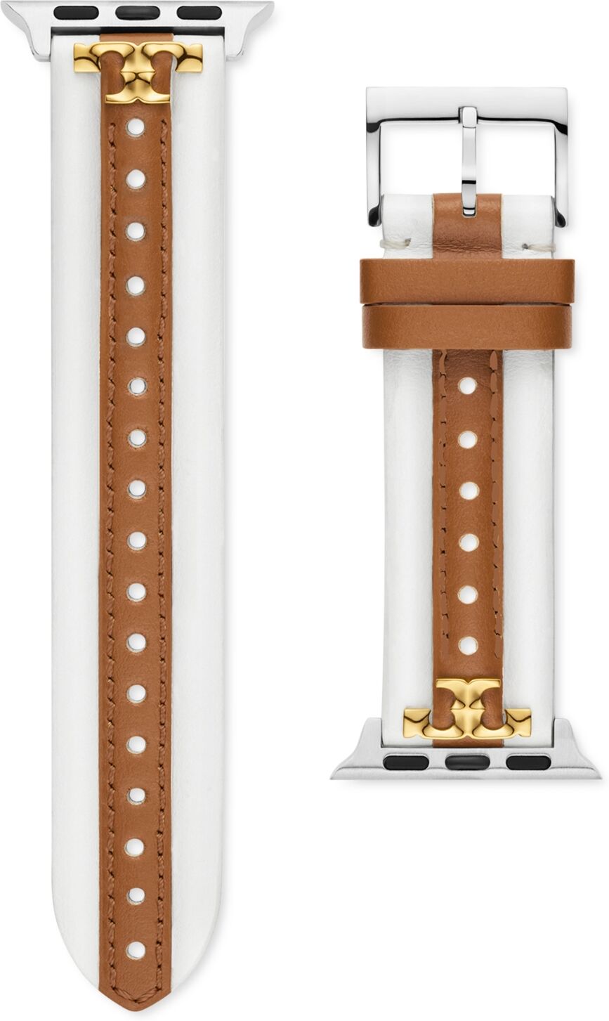 Tory Burch The Kira White & Luggage Leather Strap For Apple Watch 38mm/40mm/41mm - Multi-color