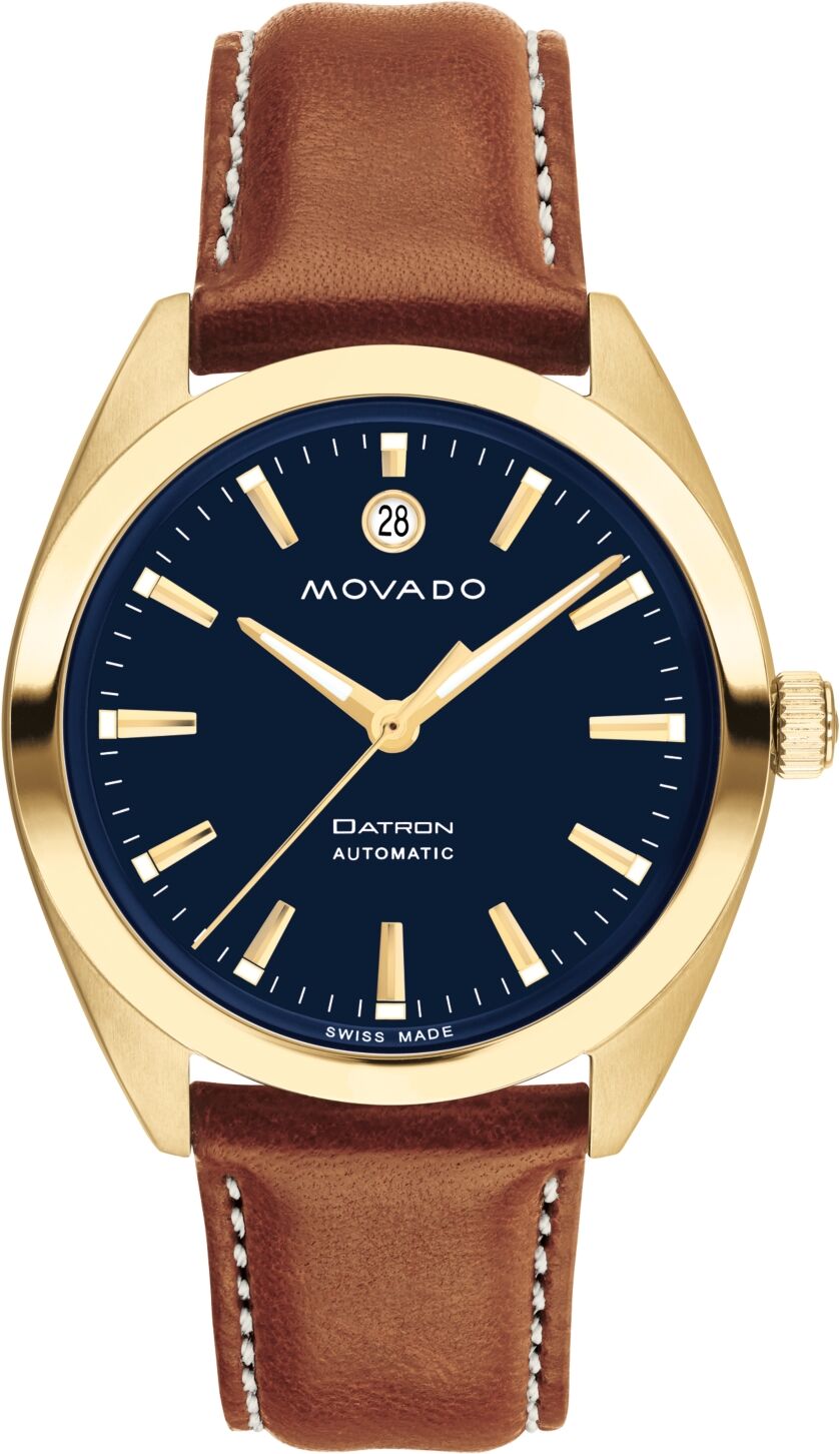 Movado Men's Heritage Datron Swiss Automatic Cognac Genuine Leather Strap Watch 40mm - Brown