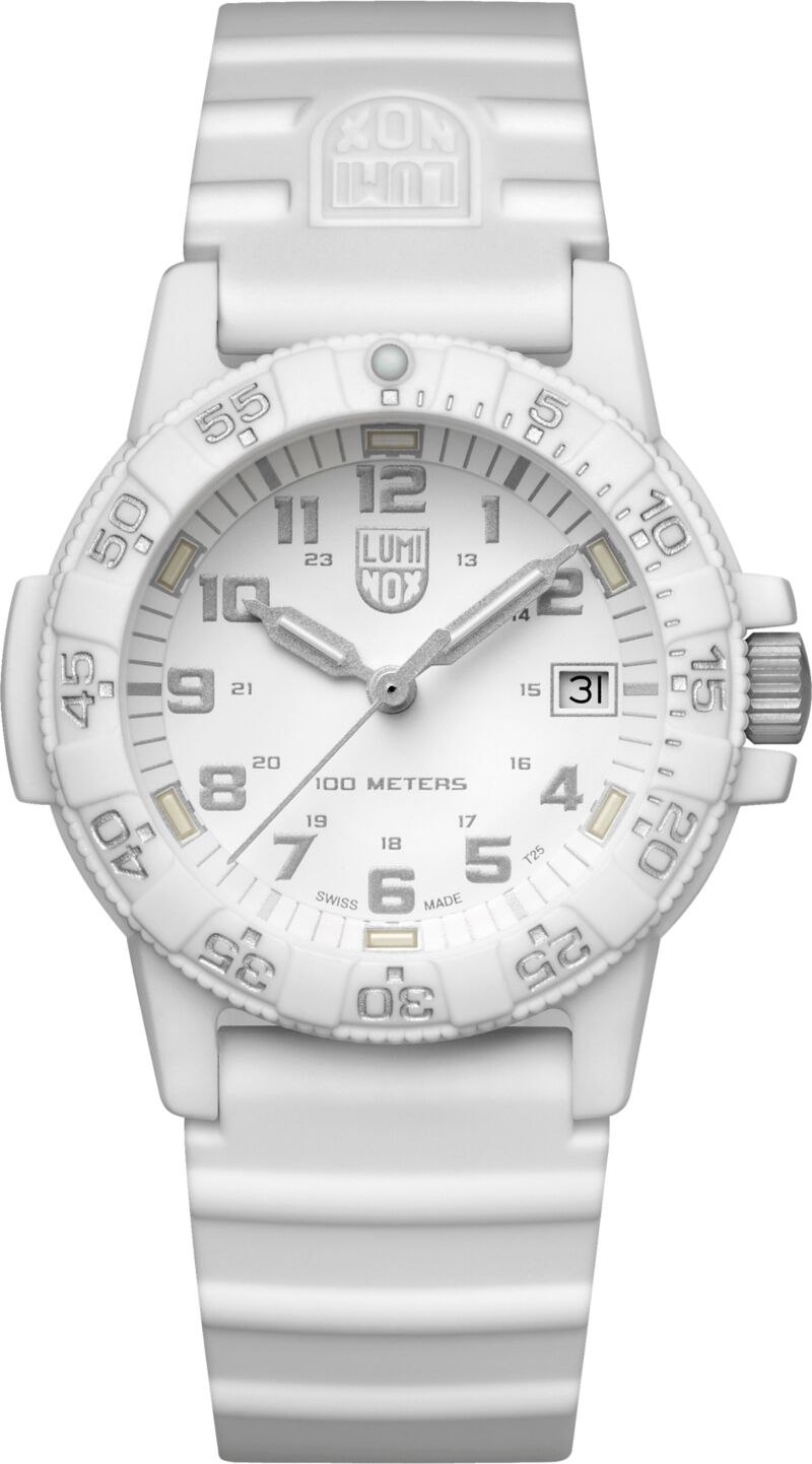 Luminox Unisex Swiss Leatherback Sea Turtle Dive White Rubber Strap Watch 39mm