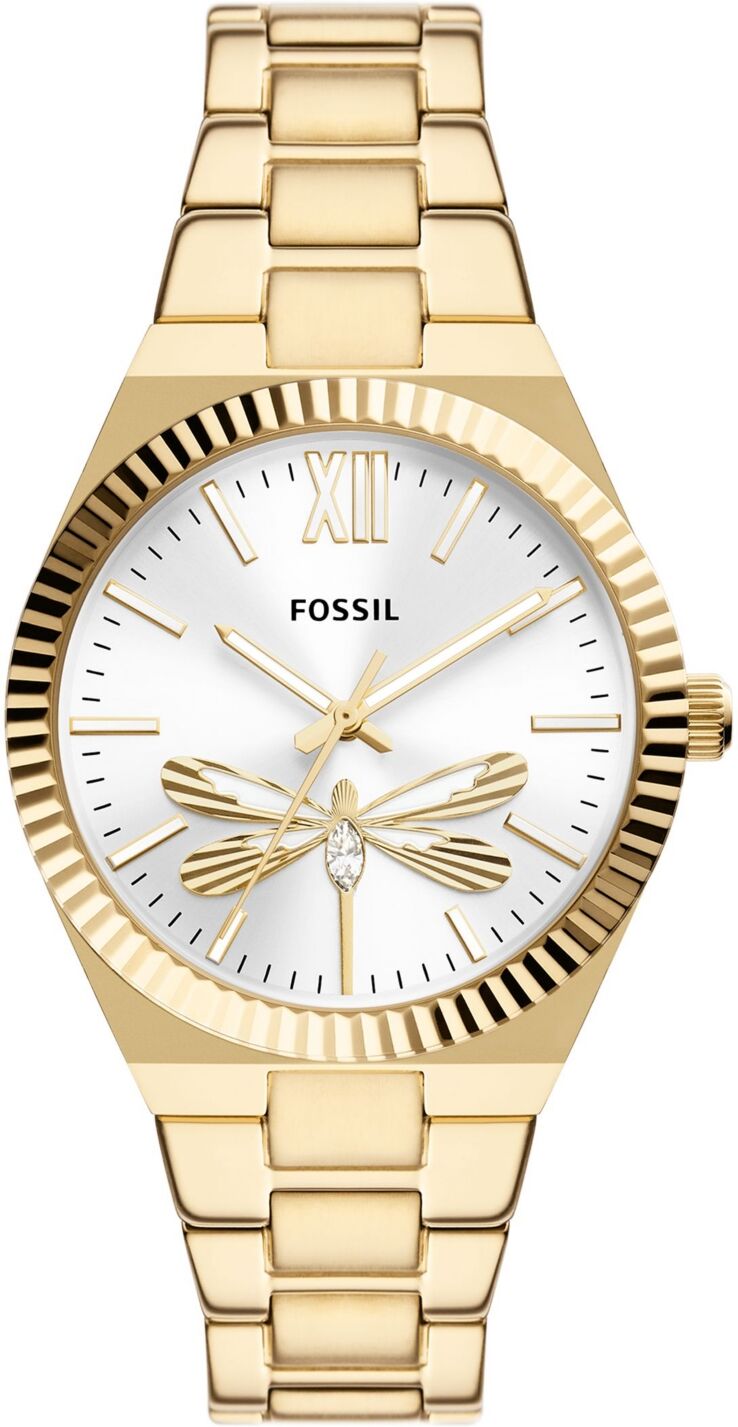 Fossil Women's Scarlette Quartz Gold-Tone Stainless Steel Bracelet Watch, 38mm - Gold-Tone