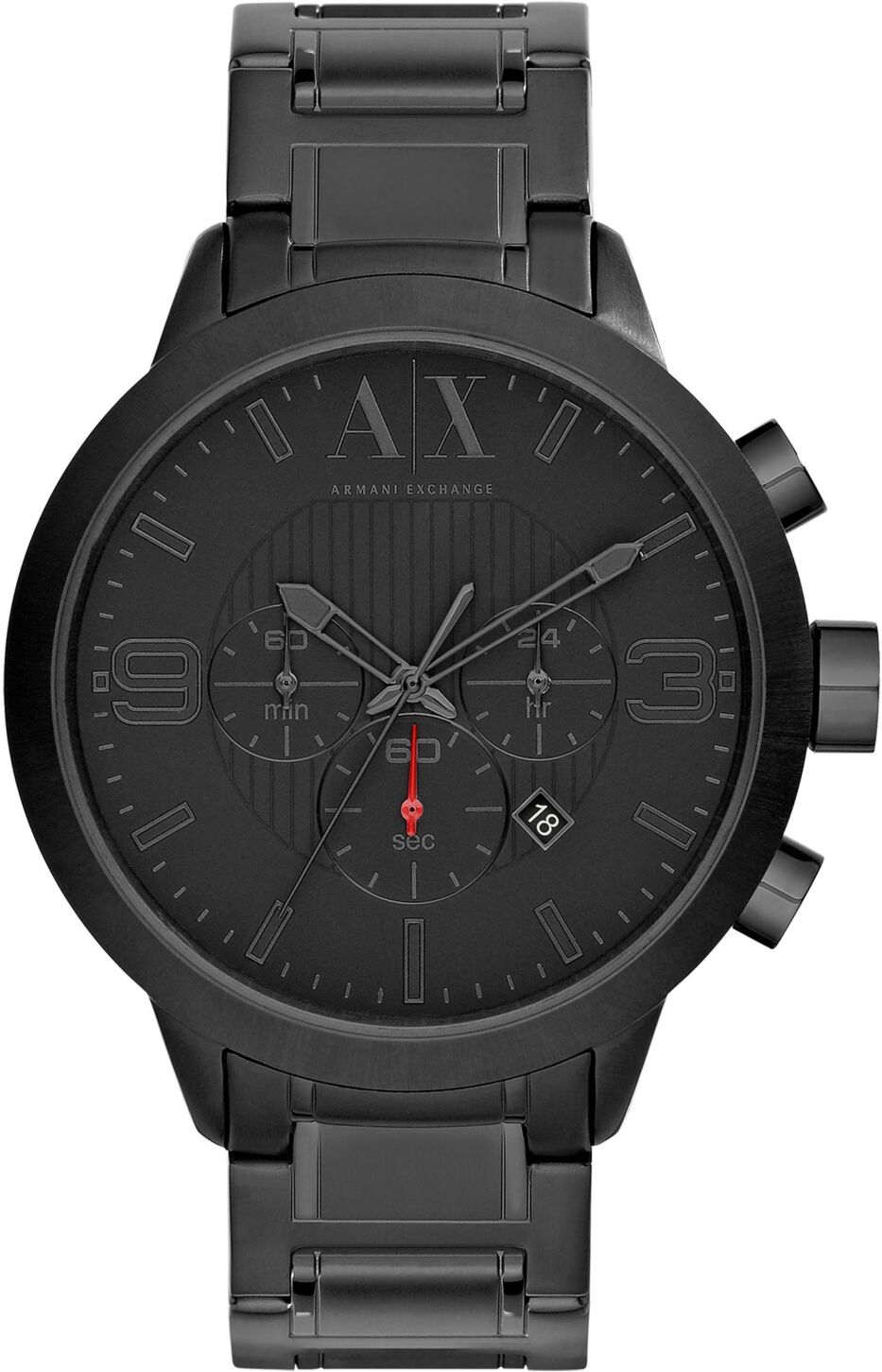 A|x Armani Exchange A X Armani Exchange Men's Chronograph Black Stainless Steel Bracelet Watch 49mm - Black