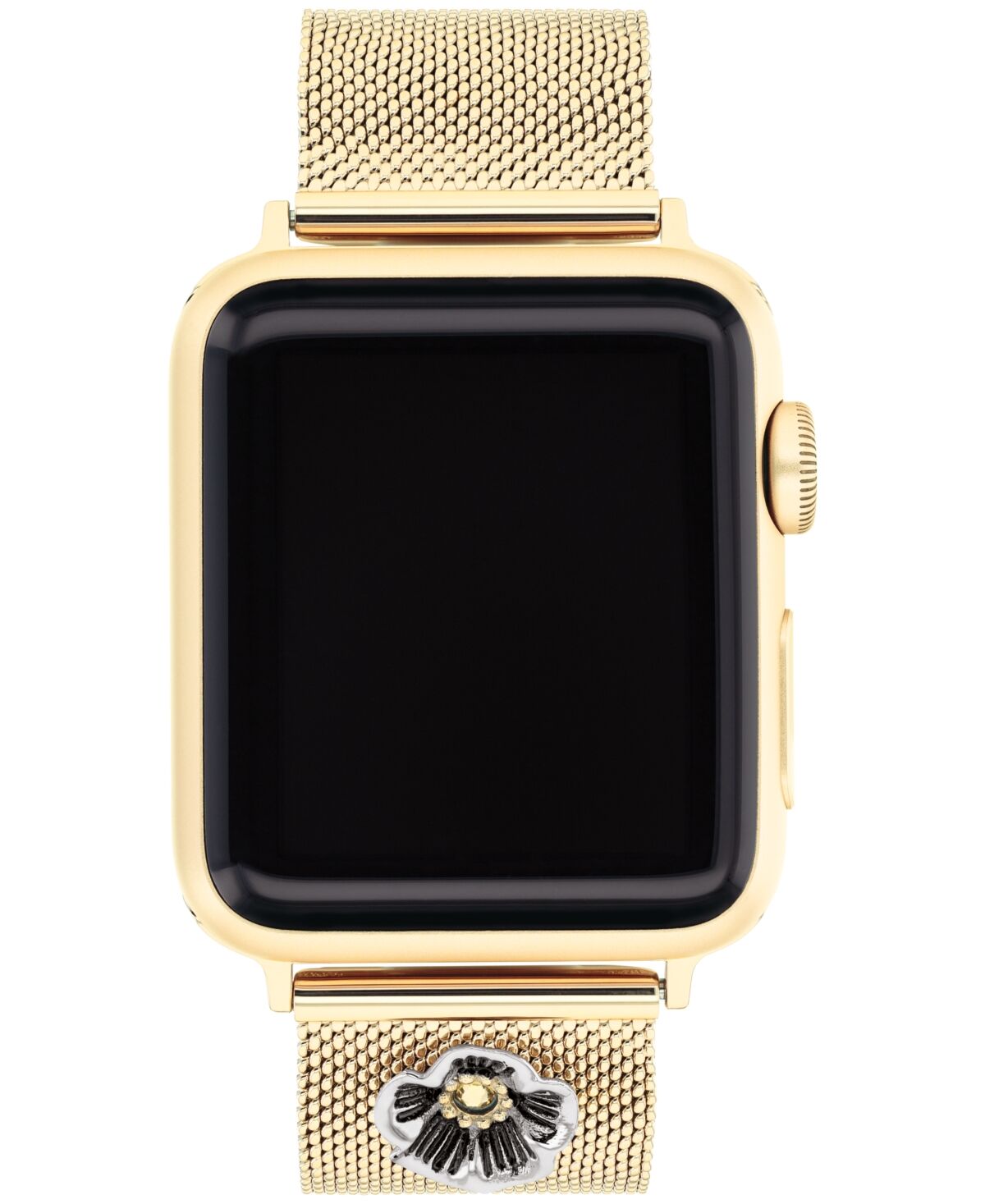 Coach Women's Gold-Tone Mesh Tea Rose Charm Strap for Apple Watch, 38, 40, 41mm - Gold