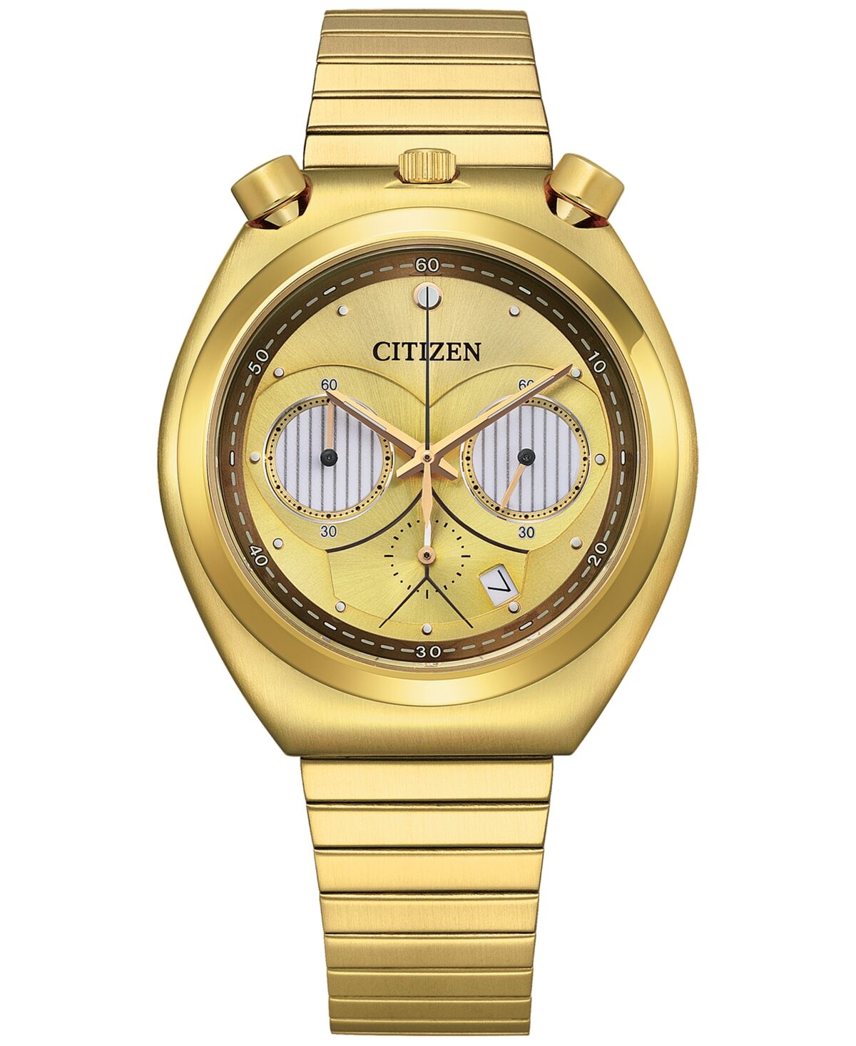 Citizen Men's Chronograph Star Wars C-3PO Gold-Tone Stainless Steel Bracelet Watch 38mm - Gold-tone
