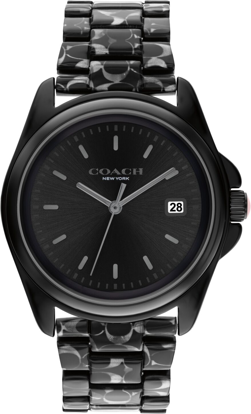 Coach Women's Greyson Black Tortoise Signature C Resin Watch, 36mm - Black