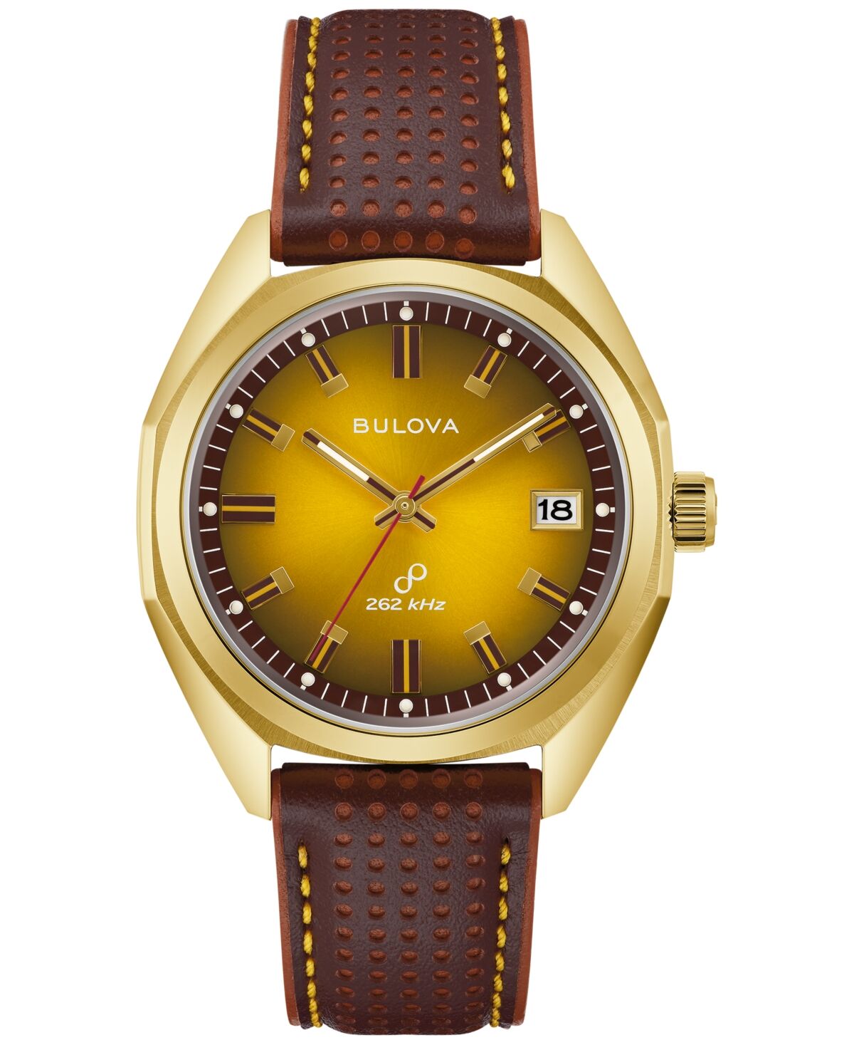 Bulova Men's Classic Jet Star Brown Leather Strap Watch 40mm - Brown