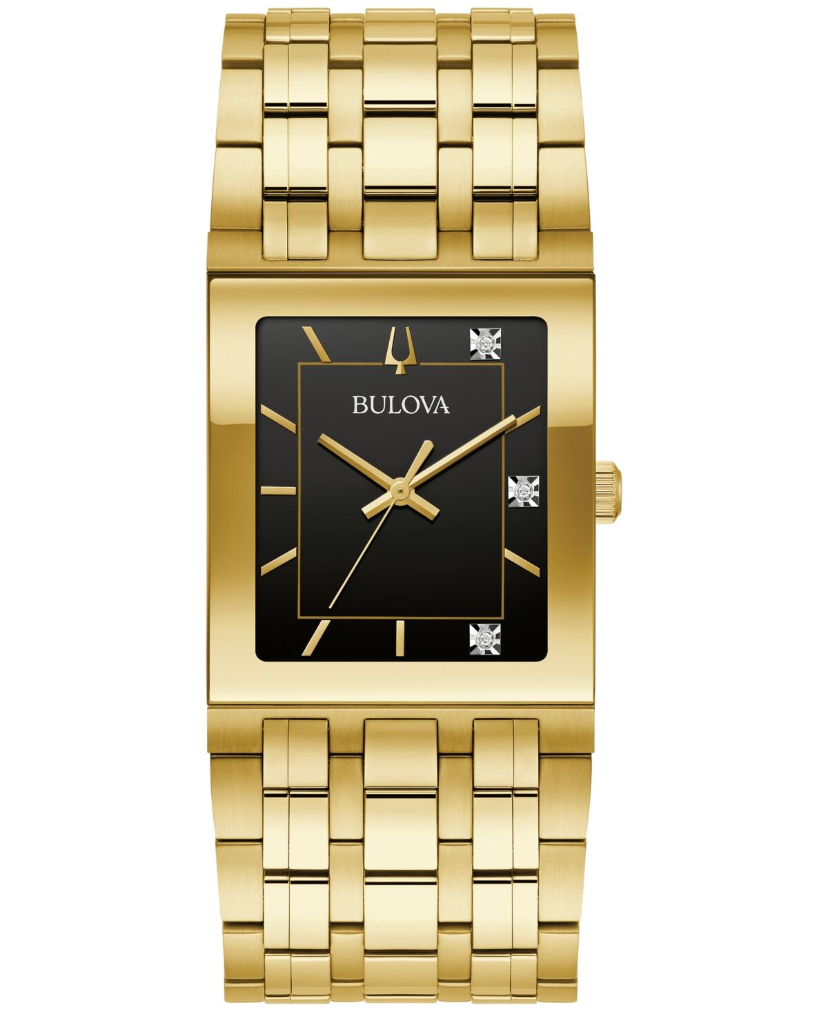 Bulova Men's Marc Anthony Modern Quadra Diamond Accent Gold-Tone Stainless Steel Bracelet Watch 30mm - Gold-tone