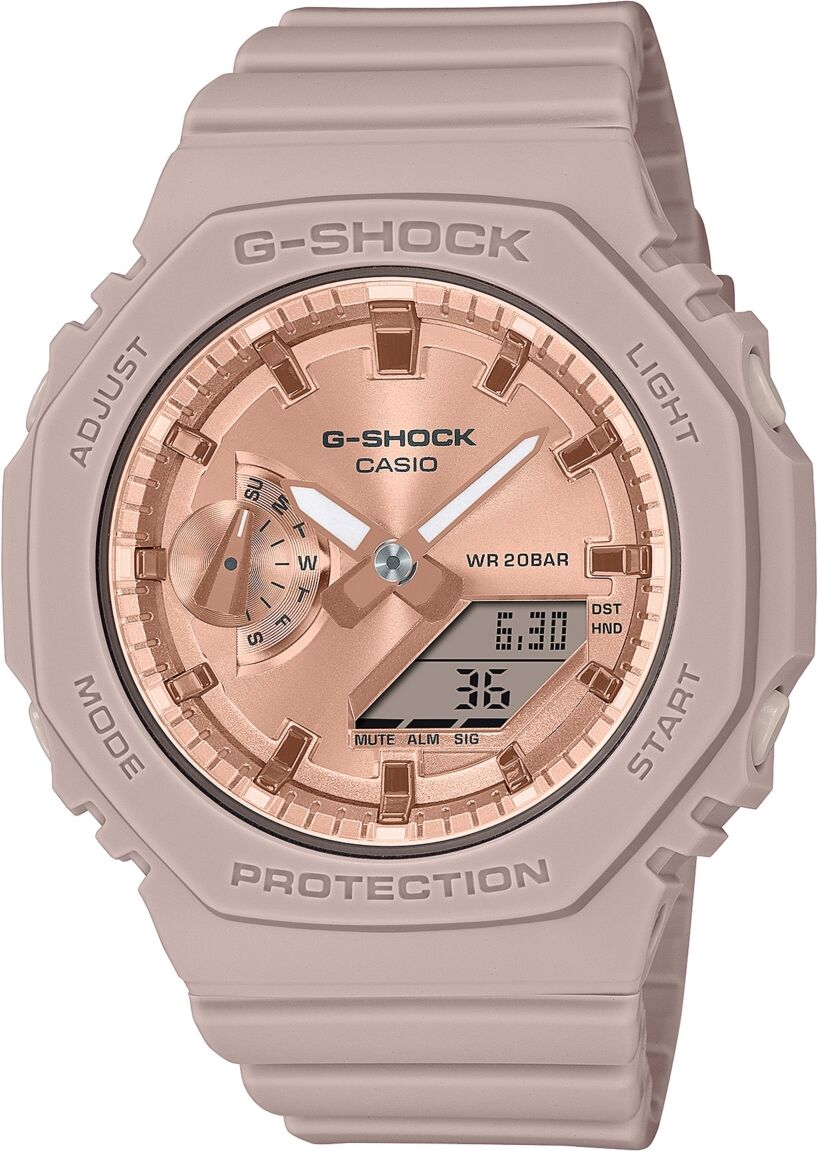 G-Shock Unisex Two-Hand Quartz Analog Digital Blush Resin Watch, 42.9mm, GMAS2100MD4A - Blush