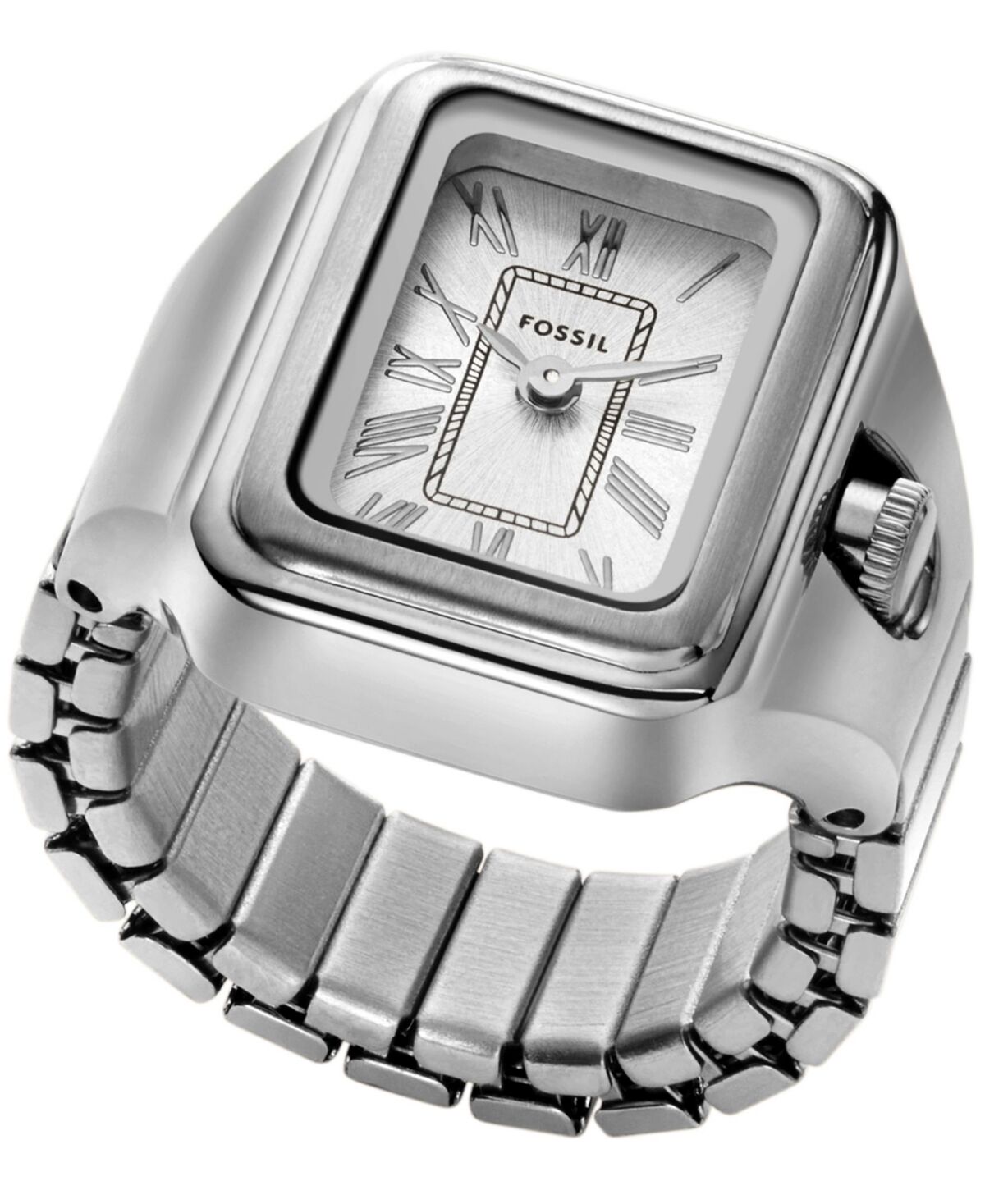 Fossil Women's Raquel Two-Hand Silver-Tone Stainless Steel Ring Watch 14mm - Silver-Tone