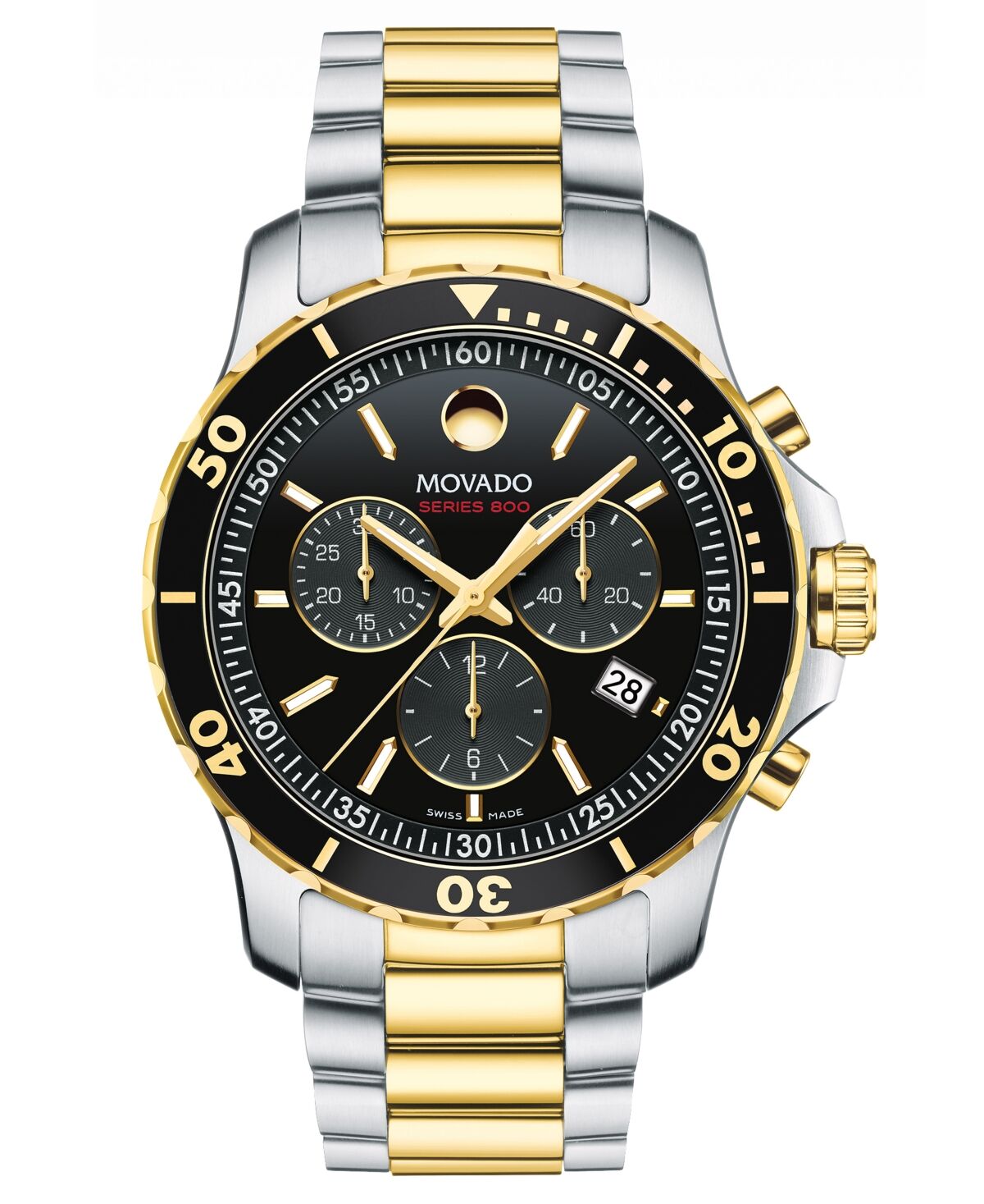 Movado Men's Swiss Chronograph Series 800 Two-Tone Pvd Stainless Steel Bracelet Diver Watch 42mm - Two Tone
